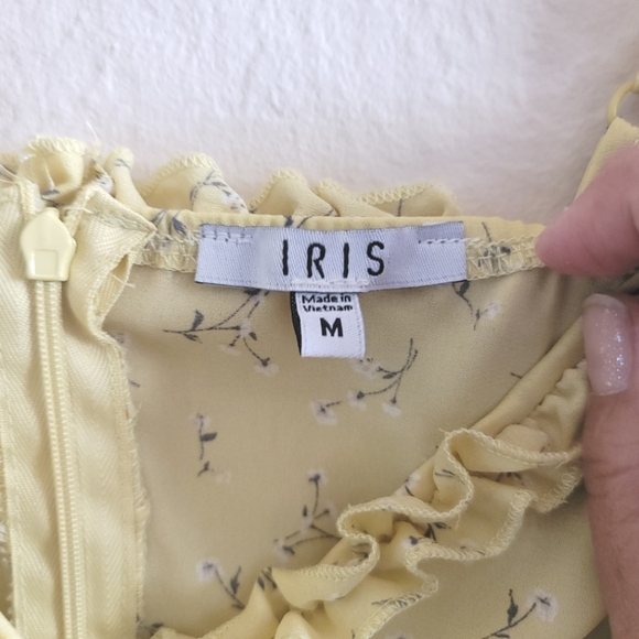 IRIS, Boho Yellow Floral Dress,‎ Size Medium - Picture 4 of 6